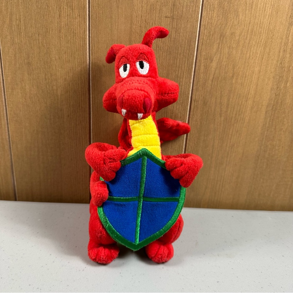 Historic Royal Places Cadwallader Red Dragon Plush Toy Shield Fantasy Midieval